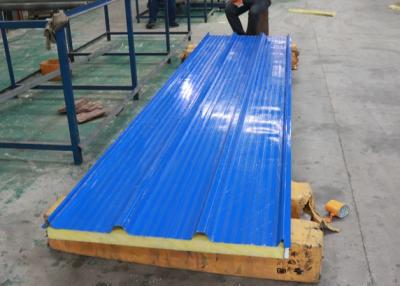 China Prefab House 100mm Fireproof Glass Wool Sandwich Panel for sale