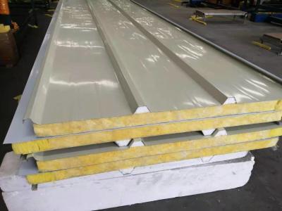 China Warehouse Use Fireproof Glass Wool Sandwich Panel High Density Glass Wool Sandwich Panel For Workshop for sale