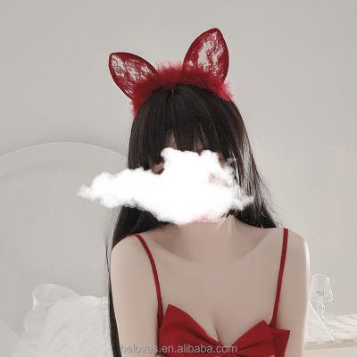 China Hot Sexy Nightgown Feather Lace Cat Ears Toys Bandeau Women Sexy Underwear for sale