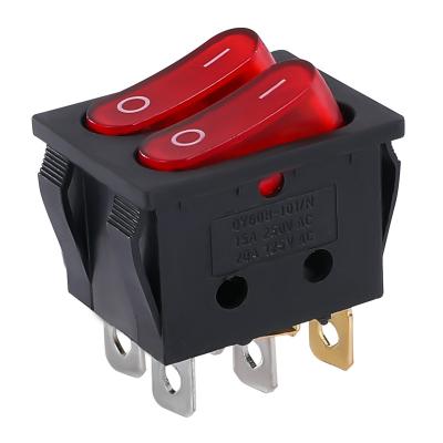 China Double Rocker Round Lamp Switch Switch With 6 Pin Rocker Switch for sale