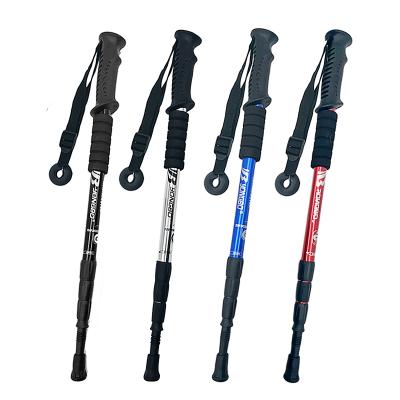 China Adjustable Anti-Shock Mountaineering Trekking Pole Travel Folding Walking Telescopic Ultralight Non-Slip Rise Pole for sale