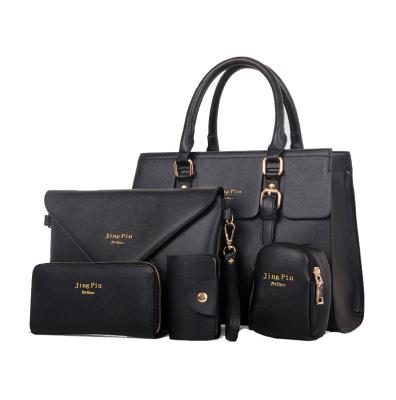 China Fashion Cheap Wholesale 5 Piece Set PU Leather Tote Hand Bags With Custom Logo for sale