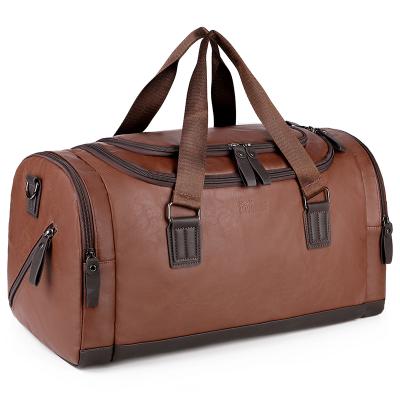 China Durable custom large size weekender ourdoor gym waterproof sport bags pu leather travel duffel bag for men for sale