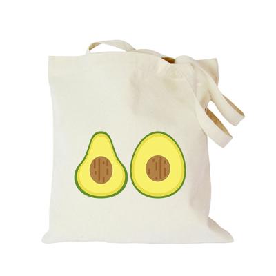 China Girls Kawaii Collapsible Folding Canvas Bag Avocado Customized Eco-Diy Customized Handbag Mark Shopping Bag for sale