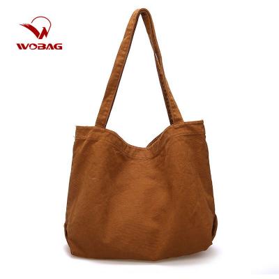 China High Quality Women Fashion Solid Color Canvas Large Capacity Shoulder Bag for sale