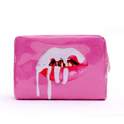 China High Quality WOBAG Fashion Pink Women Cosmetic Bag Travel Portable Lip Zipper Make Up Bags For Girl for sale