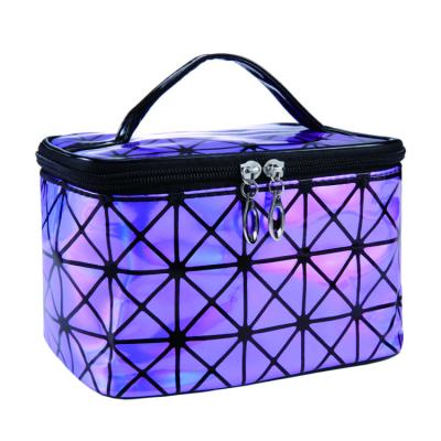 China WOBAG Fashion Laser Travel Large Capacity Square Handle 3D Bag Waterproof Cosmetic Storage Bag for sale