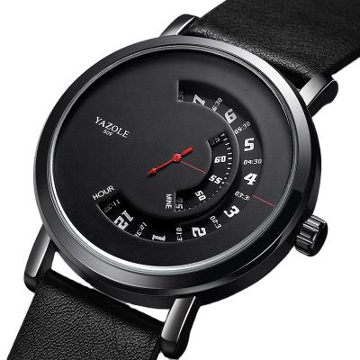 China Factory hot sale luxury mens day/date relojes YAZOLE D 509 watches 2020 black leather wristwatch custom private label men's quartz watch for sale