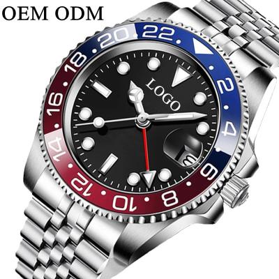 China Luminous Hand 40mm Ceramic Stainless Steel Case Ring Sapphire 316 Chronograph Men's Watch GMT OEM ODM Automatic Mechanical Watch for sale