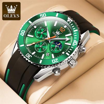 China Automatic Men's OEM ODM Date Quartz Watch Business Waterproof Men's Silicone Sports Luxury Breathable Brand OLEVS Watch Men's Gift for sale