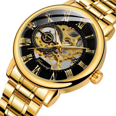 China 2021 FORSINING Power Reserve Stainless Steel Custom Skeleton Luminous Band Luxury Male Mechanical Business Wristwatches Watch For Watch Man for sale