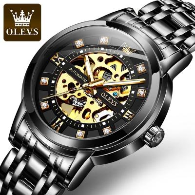 China OLEVS 9901 Chronograph Mens Watches Mechanical Mens Sports Wrist Watch Fashion Business Cavity Design Luxury Automatic Wristwatch For Man for sale