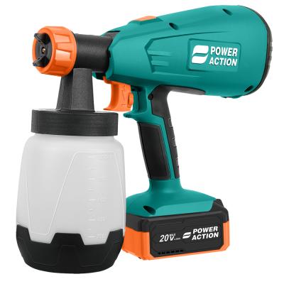 China Paint Spray Gun Power Action 20V HVLP Cordless Spray Gun With 1200ML 3 Spray Patterns for sale