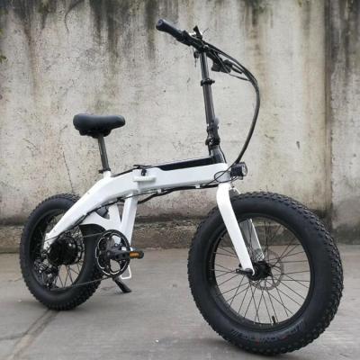 China Aluminum Alloy Tire 20inch Portable Electric Fat Snow Bike, 48V 500w Motorized Fat Electric Beach Bike for sale