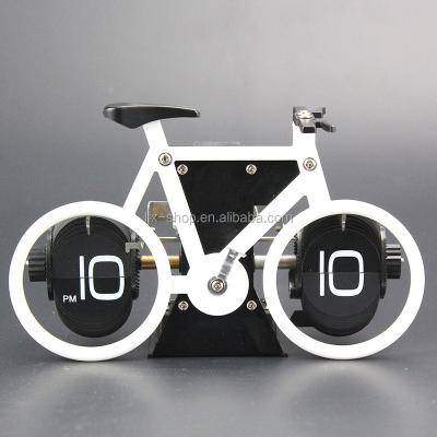 China ABS 2022 Trending Bicycles Shape Desk Flip Clock, Ratro Memorial Gift Desktop Decorative Bicycle Shape Flip Clock For Wholesale for sale