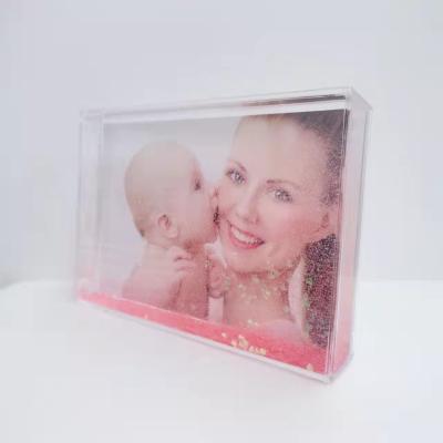 China Private Customized Wholesale Price 4*6inch Mother's Day Themes Liquid Acrylic Photo Frame Keepsake Environmental Friendly Liquid Photo Frame for sale