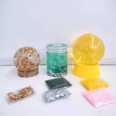 China Various Kits To Choose 80mm 65mm Christmas DIY Plastic Water Beads Snowball Globe Set For Kids Toy for sale