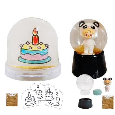 China Europe Wholesale DIY Snow Globe Kids Interactive Craft DIY Toys Educational Items Snowglobe For Children Drawing Painting for sale