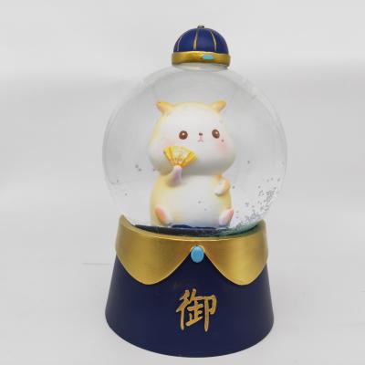 China Europe The Forbidden City Cat Glass Gift Like 65mm Resin Snow Globe for sale