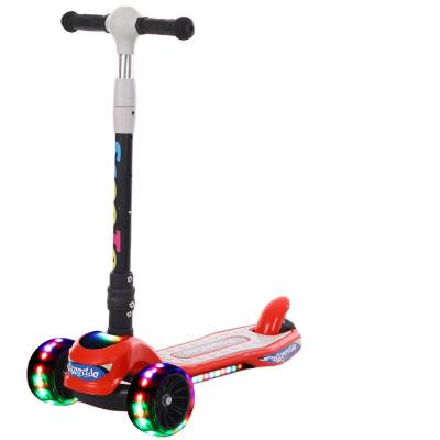 China Ppvc 2021 LED Light 3 Wheel Foldable Adjustable Kids Kick Scooter With Music for sale