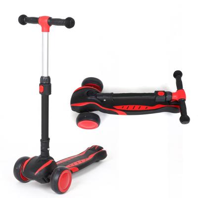 China High Rebound PU Wheels LED Light 3 Wheel Foldable Adjustable Kids Kick Scooter With Music for sale