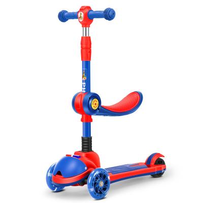 China 2022 Fast Folding New Design Approved 3 Large Lightweight PU Wheels Push Tail Kick Scooter For Kids With Music And Marquee Light for sale