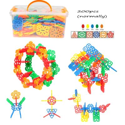 China Hot Sales PE Geometric Plastic Building Block Toy Snowflake Shape DIY Educational Toys Children for sale