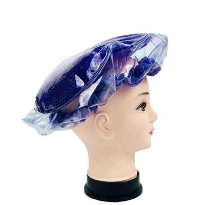 China Zeji hot compress new product dropship reusable salon sleep pearl styling luxury pearl gel hair cap shower cap hair care cap for sale