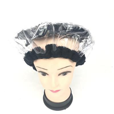 China New Fashion Hairdressing Heat Reusable Thermal Natural Hair Care Hat Shower Cap Gel Pearl Luxury Hair Hat For Salon for sale