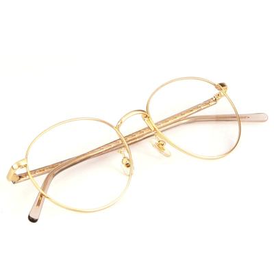 China Full frame of retro metal frame around retro myopia glass metal gold frame buy glasses wholesale for sale