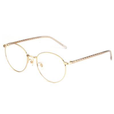 China High quality retro glasses round metal frame frame of the full finished retro gold myopia glass gold frame glasses for sale