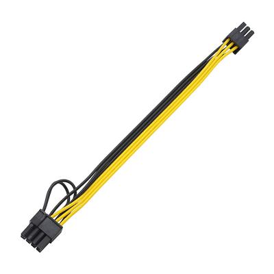 China PCIe X16 Slot Extension Cable PCIe 6pin to 8pin (6+2) Male to PCI-E Male Power Splitter Cable for GPU Power Supply Breakout Board Adapter for sale