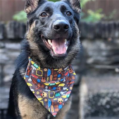 China Viable Washable Square Printing Reversible Dog Bib Neckerchief Scarf Dog Bandanas For Puppy Cat for sale