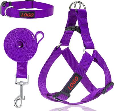 China Hot Selling Nylon Customized Adjustable Dog Harness Sensitive Appearance Dog Harness And Leash Collar Set For Dogs for sale