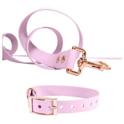 China Custom Soft PVC Coated Nylon Dog Collar Leash Set Dog Leash Collar for sale