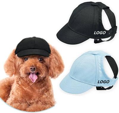 China Low MOQ Polyester Customized Small Dog Sun Hats Pet Puppy Baseball Cap For Summer for sale