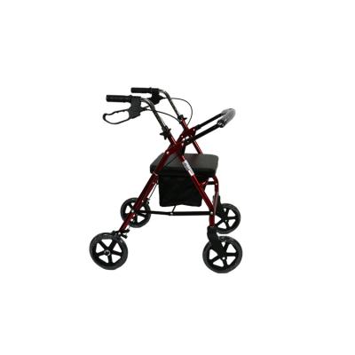 China Walker Stand Up Folding Aluminum Upright Rollator Walker With Backrest Seat And Padded Armrests For Seniors And Adults for sale