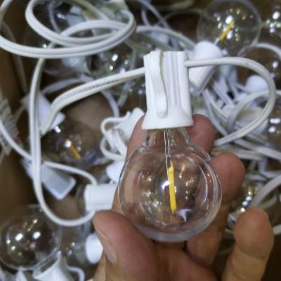 China String Lights Waterproof White LED 0.6W Globe String Festoon Lights 25 G40 Bulbs 25ft Clear Indoor Outdoor Garden String Lights for sale