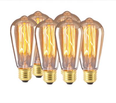 China Vintage Style E26 E27 B22 Brass Base ST64 40W 60W Filament Edison Light Bulb for sale