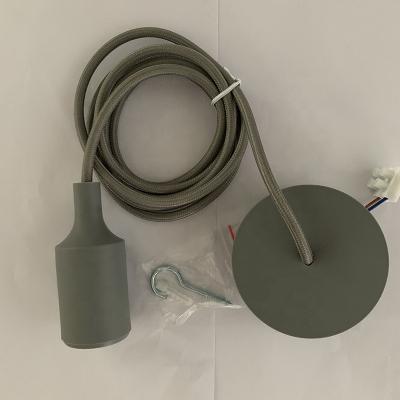 China Wholesale Vintage Silicone Ceilling Wall Lamp Silicone E27 Adjustable Screw Pendant Lamp Holder With Wire for sale