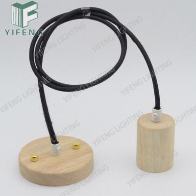 China Modern Wooden Screw Ceiling Lamp Holder Pendant Lighting Socket E27 Socket for sale