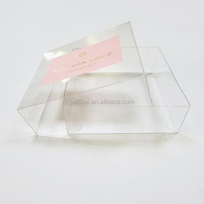 China Disposable Clear Lid And Bottom Plastic Packaging Box With Custom Printed Logo For Candy for sale