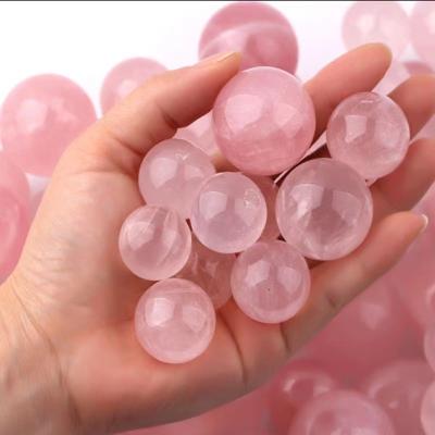 China China Natural High Quality Pink Rose Quartz Crystal Balls Healing Crystals For Home Decor for sale