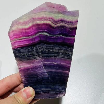 China Wholesale High Quality Natural Rainbow Fluorite Crystal Slice Decorative Ornaments From China for sale