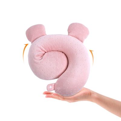 China Magnetic Comfy Car Headrest U Shape Custom Polyester/Cotton Memory Foam Travel Neck Baby Pillow for sale