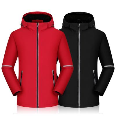 China High Quality Waterproof Polyester Office Bonded Waterproof Windproof Zipper Riser Jackets With TPU Film Softshell Jackets For Men for sale