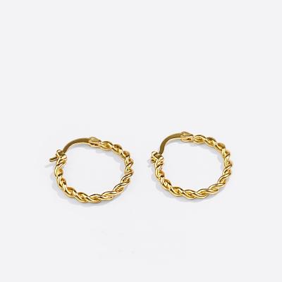 China Fashion Jewelry Lead Free Nickel Free European Minimalist Gold Plated Twisted Circle Earrings For Women for sale