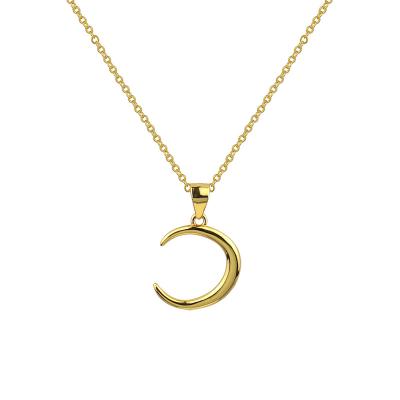 China FASHIONABLE Minimalist Gold Plated Smooth Crescent Moon Necklace Jewelry For Women for sale