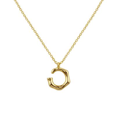 China FASHIONABLE Minimalist Pendant Necklace Jewelry Irregular C Shaped Gold Silver Color Necklace Wholesale for sale