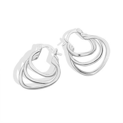 China Simple Geometric Curve Circle Huggie Earring Lead Free Nickel Free Multi Lines Surround Trendy Circle Earrings for sale